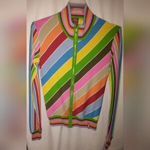 Miss Sixty Rainbow Striped Knit Top- Size Large